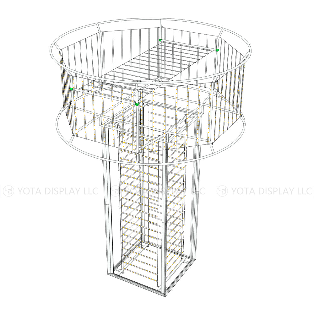 4'(L) x 4'(W) x 14'(H) with Round Sign